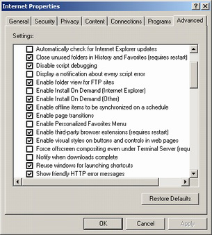 IE - Security Properties